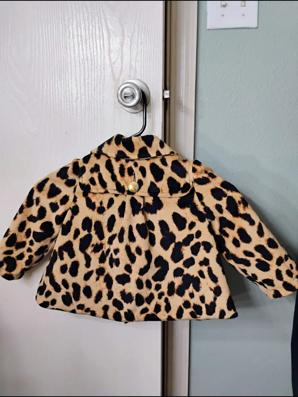 GAP Girls Leopard Print Peacoat - Black & Tan